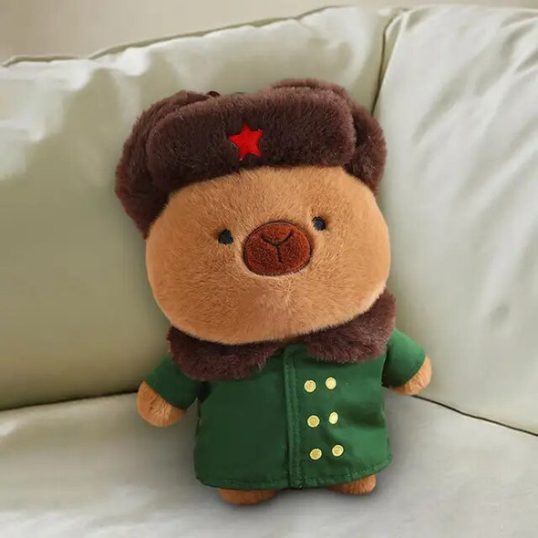 Capybara Plush Toy Soft Home Decor Coat Hat Plush Animal Cute Capybara Stuffed Animal for Boys Girls Children Family Gifts