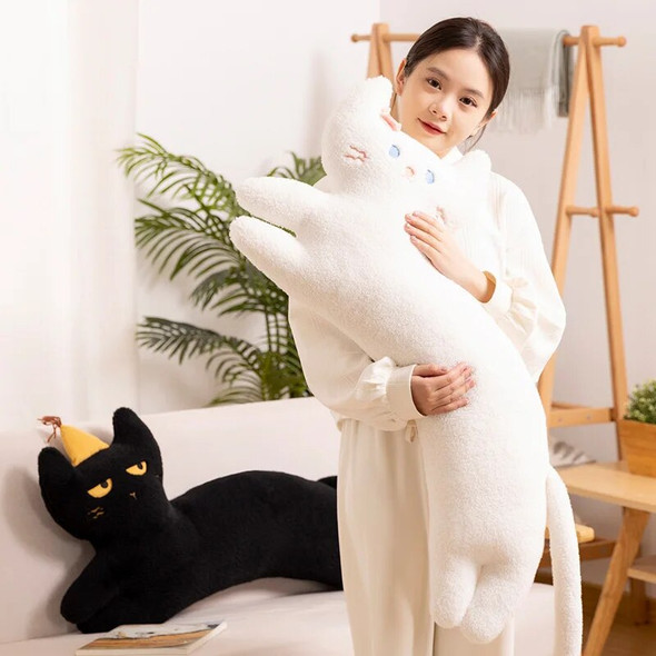Coco Cat Long Pillow Plush Toy Cross-Border Kitten Doll Rag Doll White Cat Bed Sleeping Doll Gift
