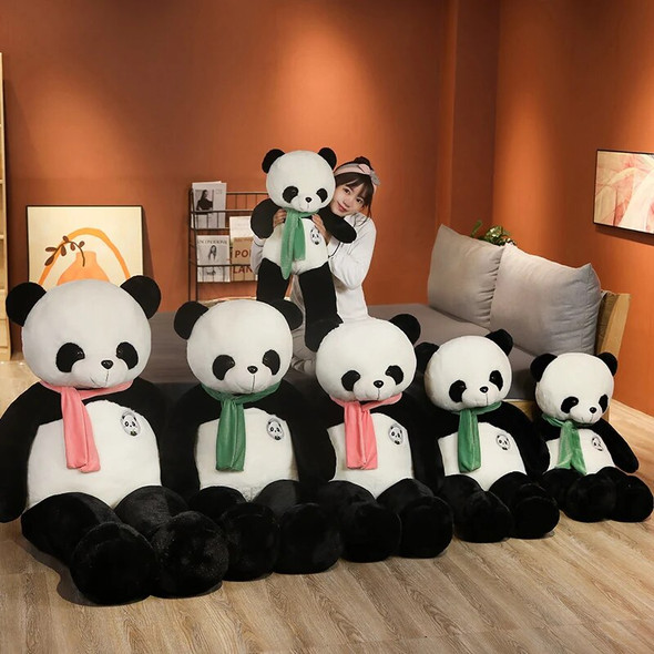 80/100cm Kawaii Big Giant Scarf Panda Bear Plush Toys Stuffed Animal Doll Pillow Huggable Cartoon Dolls Girls Lover Gifts