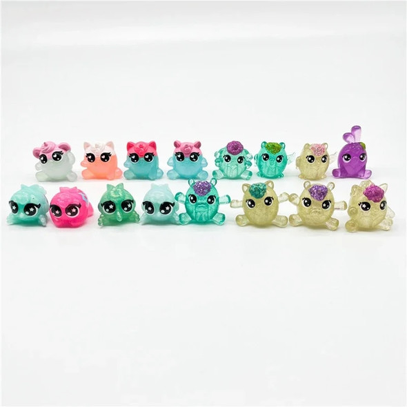 100Pcs Genuine Rainbow Glitter Jelly Rainbocorn Mini Baby Unicorn Animal Figure Limited Collection Model Toy Gift For Child