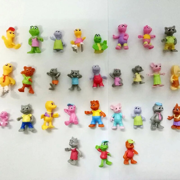 50/100Pcs Anime Cartoon Cute Animal Frog Pig Dog Sheep Bear Forest Family PVC Figure Collectible Mini Toy Gift for Kid Boy Girl