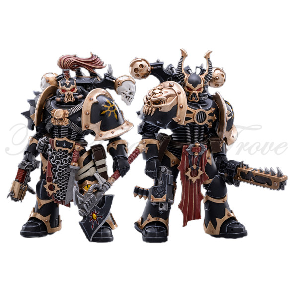 JOYTOY Warhammer 40k 1/18 Action Figures Chaos Space Marines Black Legion Helbrute Khalos Talas Gnarl Anime Military Model Décor