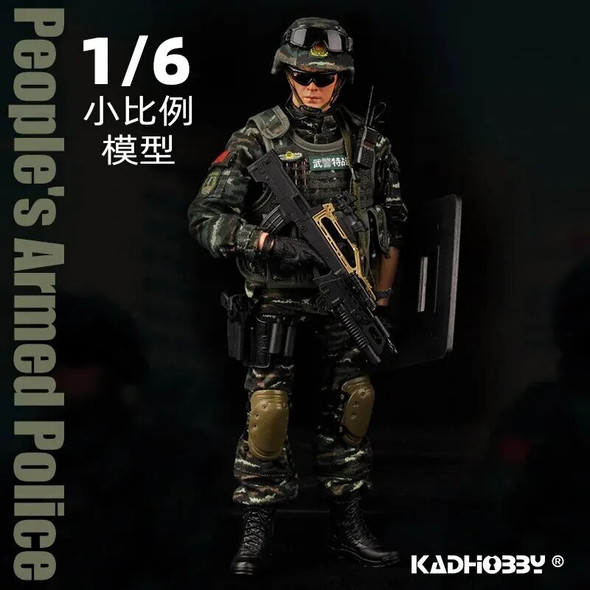 KADHOBBY 1/6 SWAT Set Army Chinese WU Police Multi-joint Movable PVC Military Model 12Inch Male Soldier Action Figure Body Dolls