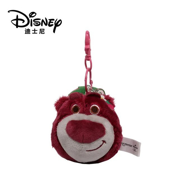 8/14cm Disney Lotso Strawberry Bear Plush Keychain Animation Derivatives Cartoon Backpack Car Pendant Female Cute Bag Pendant