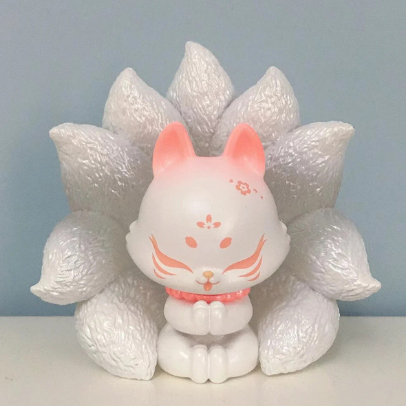 White Ancient Nine Fox Fairy Foxes Action Figure Animal Magic Elf Wings Cute Model Ornament Handmade Toy Fantasy Figurines Gift