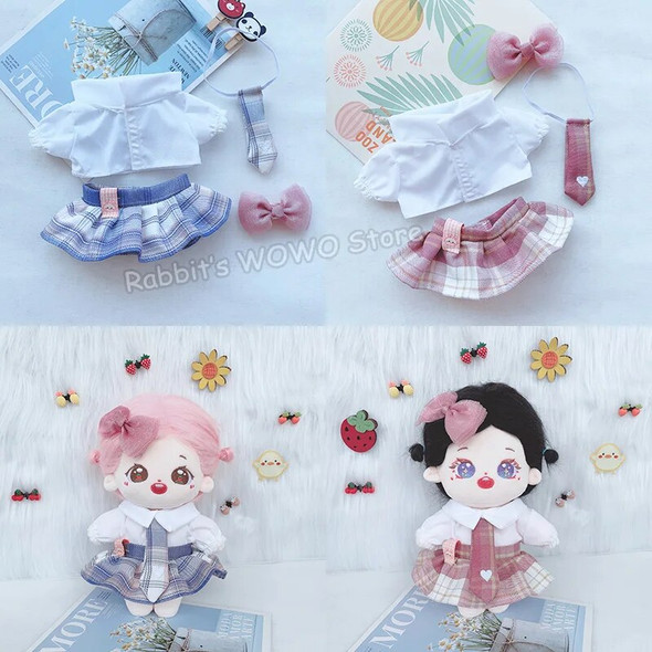 Doll Clothes for 20cm Idol Doll Outfit Accessories College Skirt Wedding Dress Hoodie Overall for Super Star Dolls Toys Gift