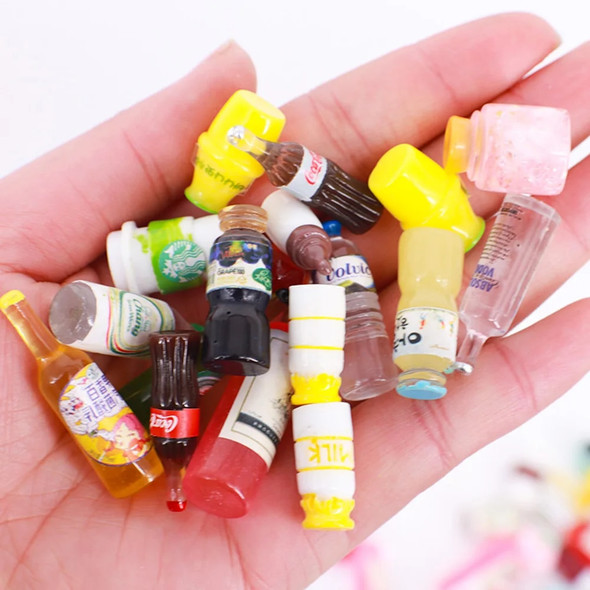 Mini Food Drinks Barbies Accessories Miniature items Fit For 1:12 Doll House Kitchen Ornaments Dolls Party Drink Baby Toys Gifts