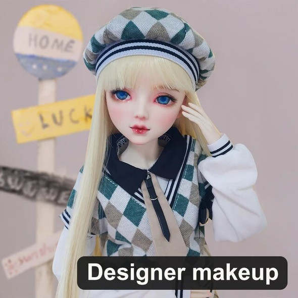 1/3 BJD Doll 60cm Fashion preppy girl dolls Designer makeup Including Hair Eyes Clothes 31 Movable joint Best Birthday Gift Toy