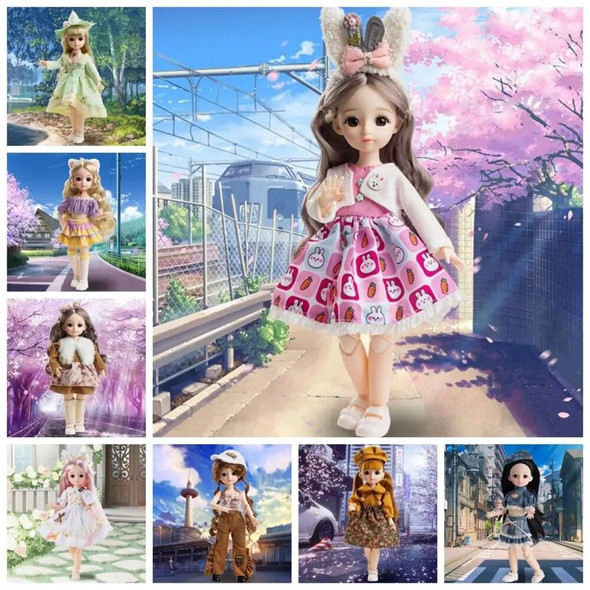 Dress Up 30cm BJD Doll with Clothes 1/6 BJD Removable Joints Doll Removable Joints Cute 1/6 bjd Dolls Birthday Gift