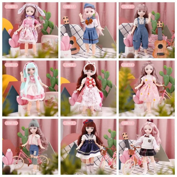 with Clothes 30cm Anime Bjd Doll Play House Toys 3D Eyes Dress Up Hinged Doll 30cm Colorful 30cm Articulated Toys Girls Gifts