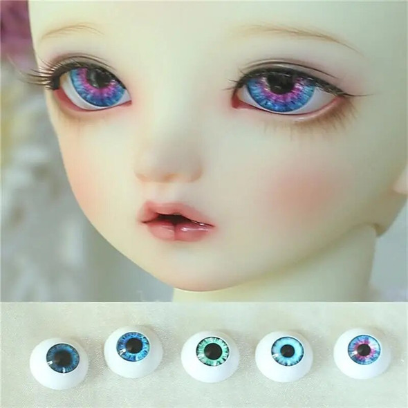 New Cool 1 Pairs Black Pupil Press Eyes 12MM/14MM/16MM/18MM BJD Shining Acrylic Eyeball for Dolls DIY Making Accessories