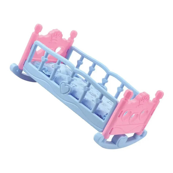Children Girls Play House Toy Bed Princess Bed Doll Toy Shaker Double Beds Mosquito Net Bed Simulation Crib