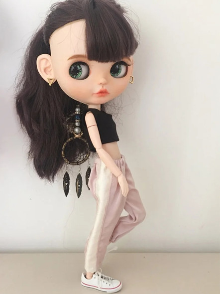 New 2PCS/Set Sport Suit Black Vest + Pink Pants for Blyth Azone S OB24 Dolls Clothes Accessories New 2PCS/Set Sport Suit Black Vest + Pink Pants for Blyth Azone S OB24 Dolls Clothes Accessories
