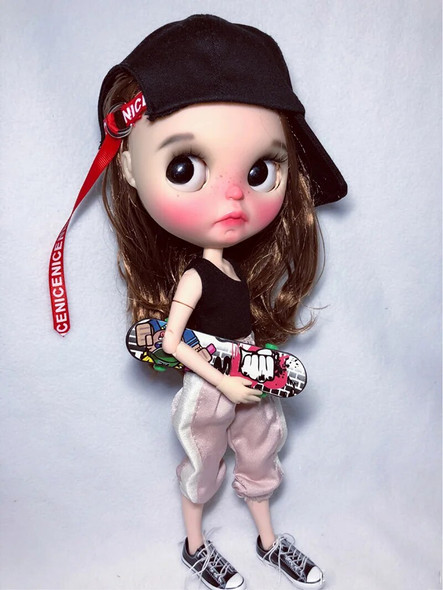 New 2PCS/Set Sport Suit Black Vest + Pink Pants for Blyth Azone S OB24 Dolls Clothes Accessories New 2PCS/Set Sport Suit Black Vest + Pink Pants for Blyth Azone S OB24 Dolls Clothes Accessories