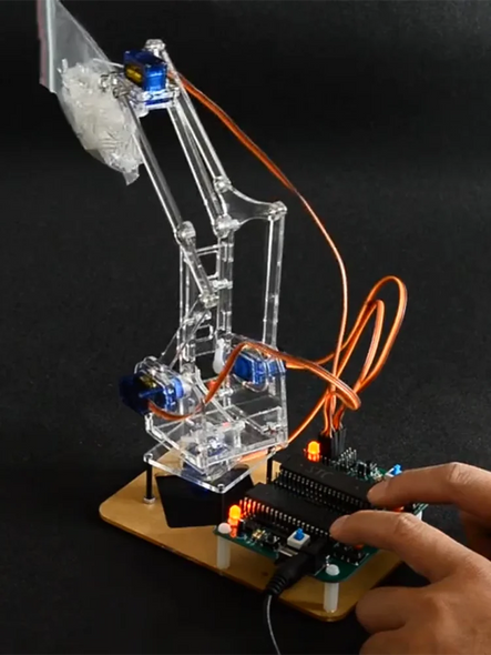 4 DOF Acrylic Mechanical Arm Smart Robot Manipulator Claw With C51 Learning DIY Kit Robot Open Source Kit DIY Programmable Toys