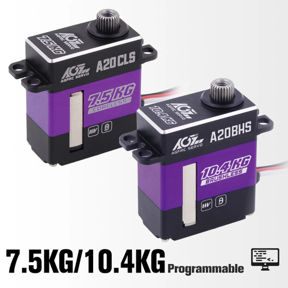 AGFRC A20CLS A20BHS 7.5KG 10.40KG HV Programmable Mini Micro Digital Brushless Coreless Servo For 1/24 RC Wing Helicopter SCX24