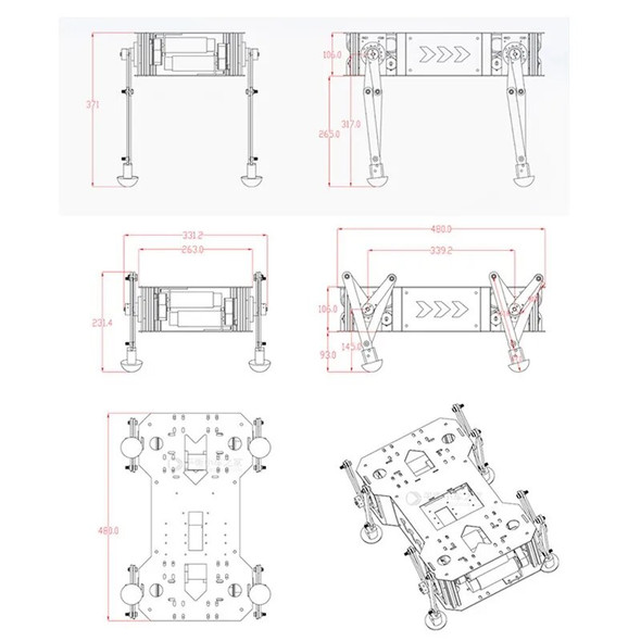 10kg Load Quadruped Robot Remote Control BeeDog Programmable Crawling Robot with Planetary Gear Motor Assembled