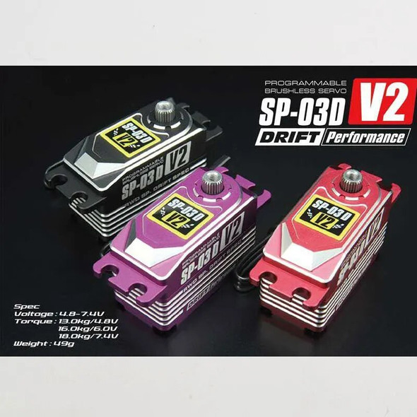 Yokomo SP-03D V2 programmable metal brushless servo drift RC Model car black red purple color available