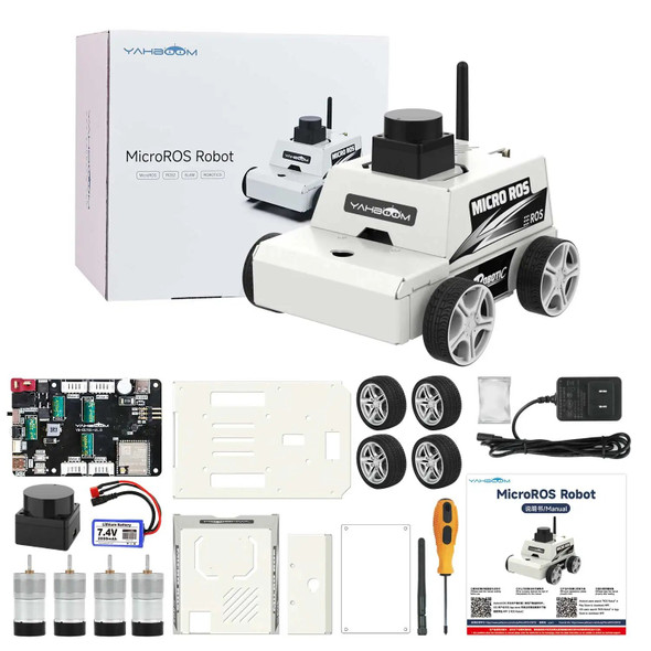 ROS2 Robot Car Kit Virtual Machine Control Programmable Toy With Metal Motor 2MP Camera Adopt ROS2-Humble Python3 Programming