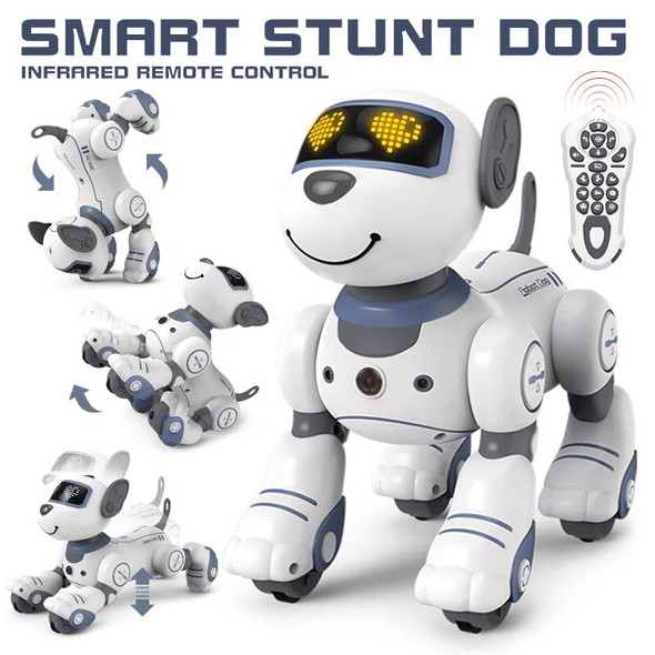 Children intelligent robot dog multifunctional programmable stunt remote control dog touch interactive electric pet toys gift