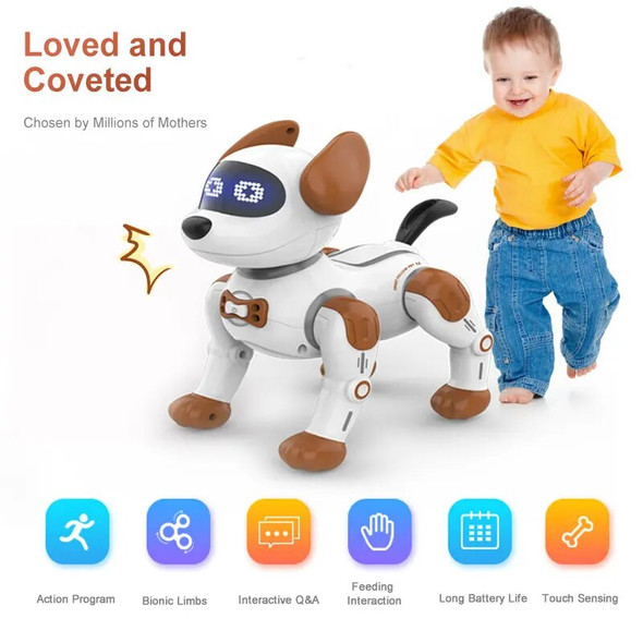 Funny RC Robot Electronic Dog Stunt Dog Voice Command Programmable Touch-sense Music Song Robot Dog Toys for Girls Children's