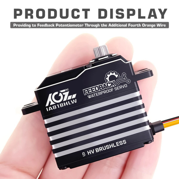 AGFRC Programmable IA81BHLW 2S HV Steel Gear 50KG Ultra Torque Analog Feedback Brushless Steering RC Servo Motor For Robotics