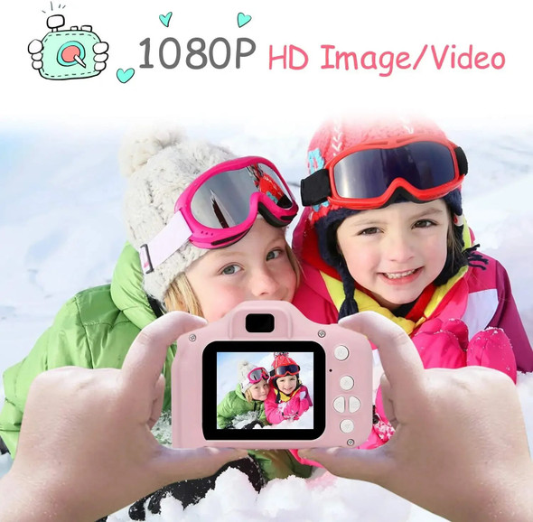 Children's Camera Waterproof 1080P HD Screen Cartoon Camera Video Toy 8 Million Pixel Kids Cute Camera Outdoor Photography Toy