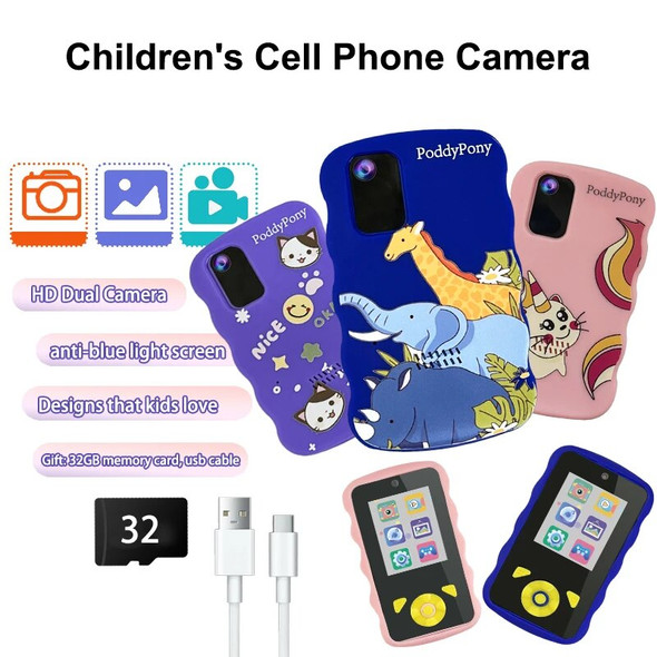 Children's Camera Toys Phone Shape 1080P Digital Dual Lens Selfie Smart Phone Video Camera for kids Outdoor Photography Games