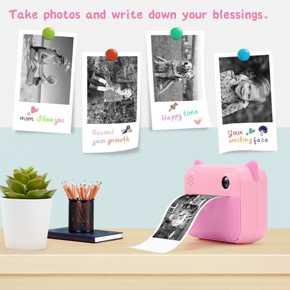 Children's Camera with Print Kids Instant Print Thermal Printing Camera Girls Toy Video Digital Photo Camera Boy's Birthday Gift