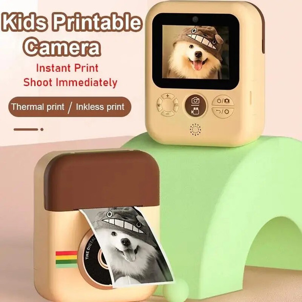 Kids Children Camera Toy Instant Digital Camera With HD Video Record Dual Lens Thermal Photo Paper Print Child Gift Boys Girls