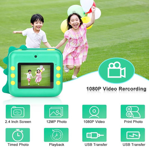 Children Instant Camera Print Camera For Kids 1080P Video Photo Digital Camera With Print Paper Birthday Gifts For kids Girl Boy