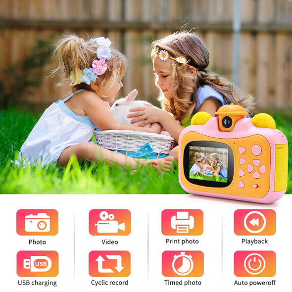 Kids Camera Instant Print Camera Children Digital Camera 1080P HD Video Photo Camera Toy with 32GB Card Thermal Printing Camera