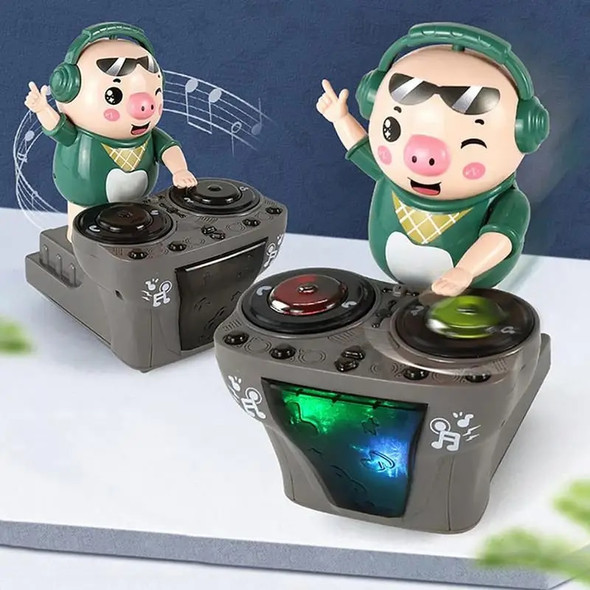 Kid DJ Rock Robot Pig Toy Electric Light Music Electronic Pig Waddles Dances Musical Toy For Children Baby Birthday Gift