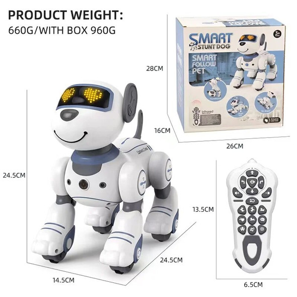 FUUY Remote Control Dog for Kids Robot Dog That Acts Like a Real Dog Interactive Robot Pet Follow Me Robotics Toys Intelligent R
