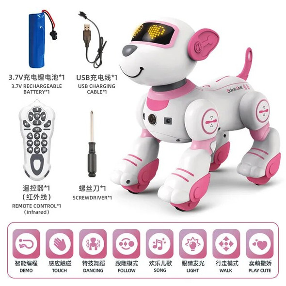 New Remote Control Robot Dog Programable Wireless Gesture Sensing English Version Electronic Pet Kid Gift Robot Toys