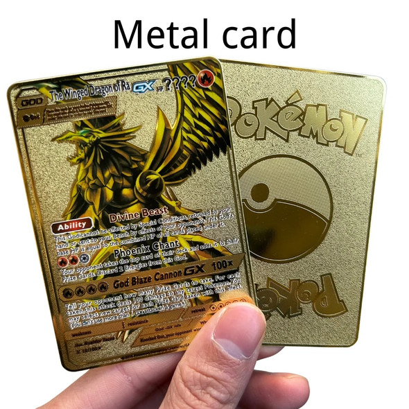 10000 Arceus Vmax DIY Golden Pokemon Cards in Spanish Iron Metal Pokmo Letters Kids Gift Game Collection Cards