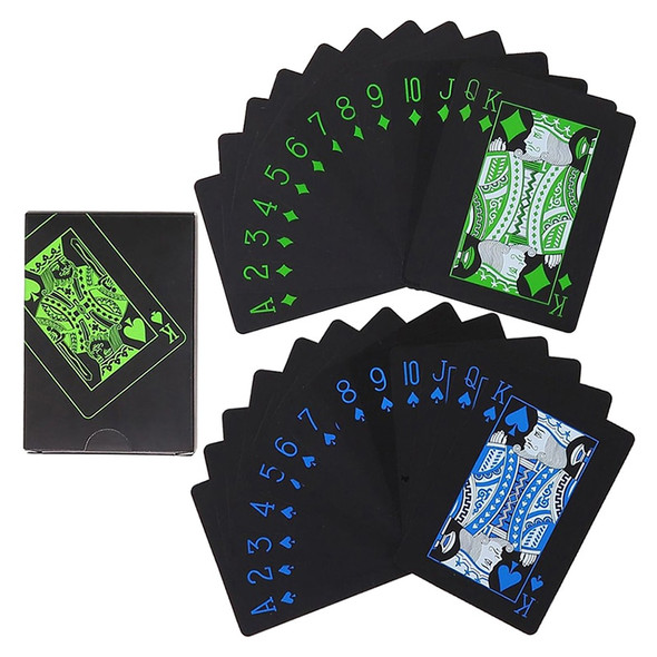 Black Green Blue playing cards board games PVC child kids toys Waterproof Children toy White deck card game set collect Gift