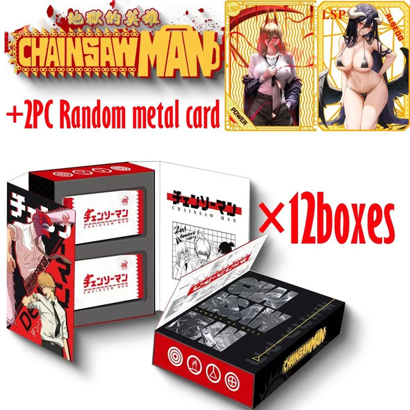 Wholesale 12/24/36 Boxes Chainsaw Man Collection Cards Child Birthday Gift Game Cards Table Toys For Family Christmas Gifts