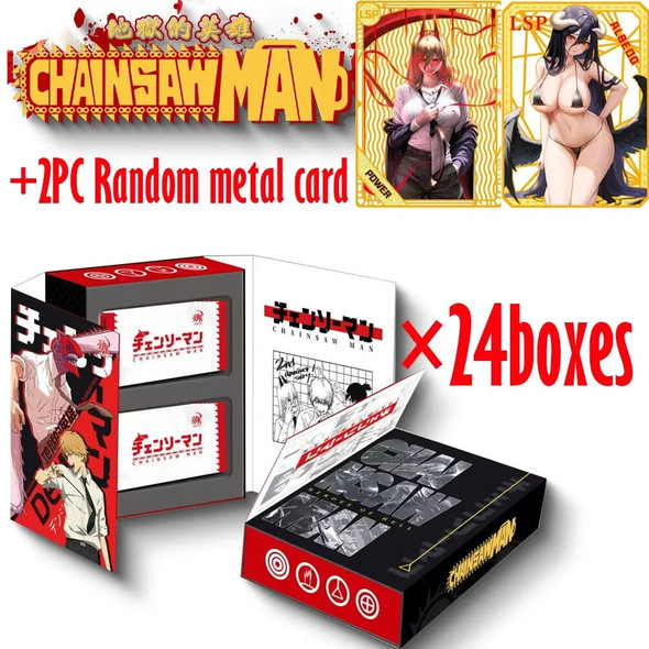 Wholesale 12/24/36 Boxes Chainsaw Man Collection Cards Child Birthday Gift Game Cards Table Toys For Family Christmas Gifts