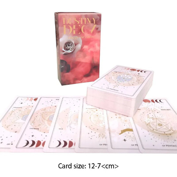 Hot sales 12-7 CM Destiny Tarot Oracle Card Fate Divination Prophecy Card Family Party Game Toy Tarot Brochure Guide