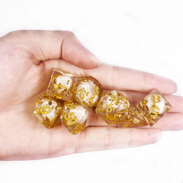 7 Pieces Acrylic Polyhedral Dices Set with Skull Lightwheigt for Board Game Role Play Party Supplies Math Game Drinking Prop