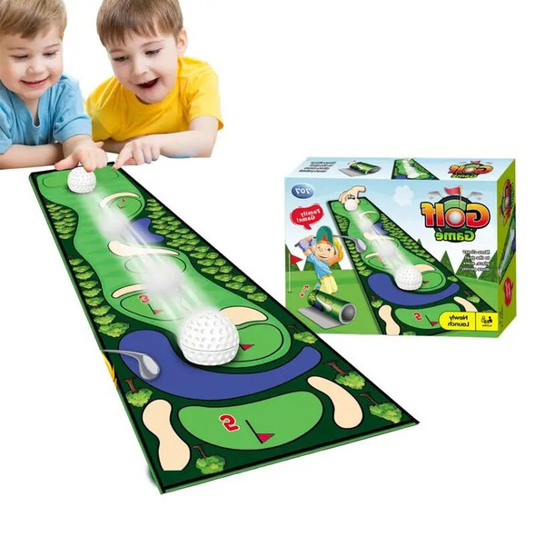 Tabletop Curling Game early Educational Curling And Golf Game With Mat Children Travel Party Fun Indoor Golf Game set