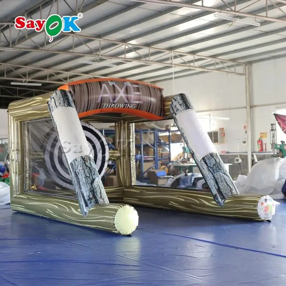 Sayok 4.8m Inflatable Axe Throwing Game Inflatable Football Soccer Shooting Board with Air Blower and Axes for Party Games Show Sayok 4.8m Inflatable Axe Throwing Game Inflatable Football Soccer Shooting Board with Air Blower and Axes for Party Games Show