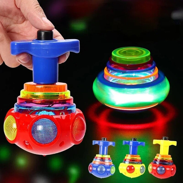 New Spinning Top Flash Luminous Spinning Tops Toy Colorful Top Ejection Toy Flashing Led Gyroscope Children Classic Toys Gifts