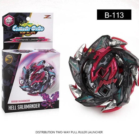 B-X TOUPIE BURST BEYBLADE SPINNING TOP Purple Color Booster Super Z Layer B-113 Hell Salamander With Two-Way Pull Ruler Launcher