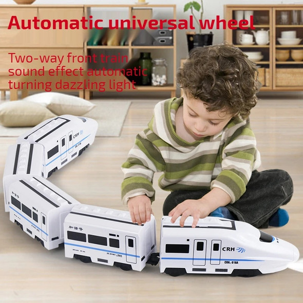 Electric Universal Harmony Train Non-Remote Control Vehicle Toys Simulating High-Speed Railway Motor Vehicle Model Gift for Baby