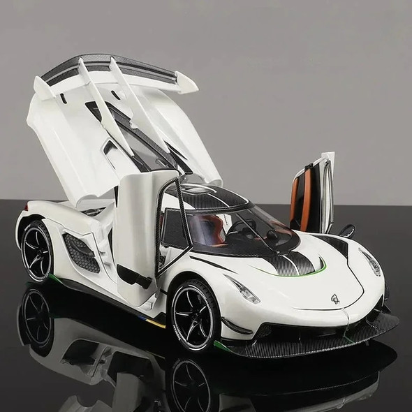 1:24 Attack Alloy Sports Car Model Diecast Metal Racing Car Model Simulation Sound Light Childrens Toy for Koenigsegg Jesko Gift