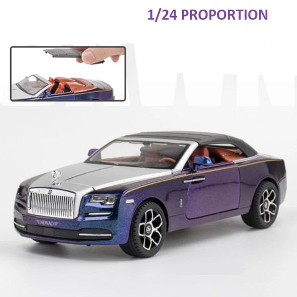 Alloy Luxy Car Model Diecast Metal Vehicles Car Model Simulation Sound and Light for Children Toys Gift 1:24 Rolls Royces Dawn