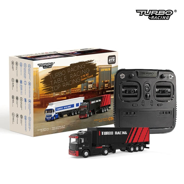 In Stock! Turbo Racing C50 T 1/76 Remote Control Container C50 Truck New Chassis Simulation Horn RC Car Toy C50-C Accessory Kit