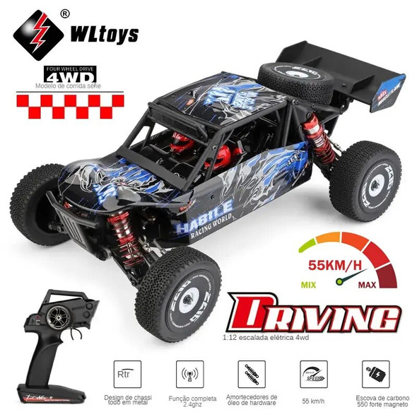 WL 124018 WLtoys 1/12 4WD Remote Control RC Racing Car High Speed Off-Road Drift Shock Absorption Adults,Student,Kids Toys Gift